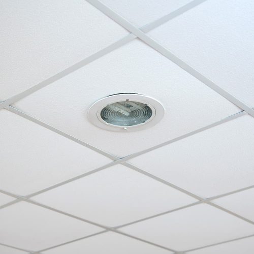 Texture of white panels for suspended ceiling.